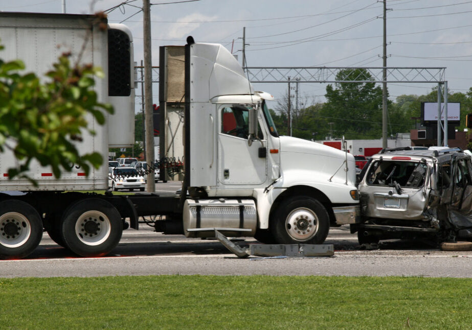 This big rig T-boned the other vehicle.